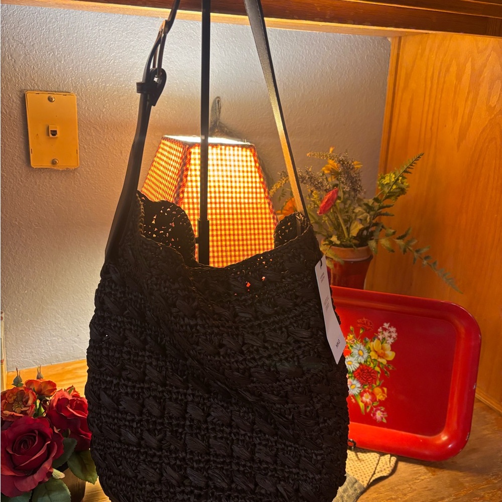 MANGO Women’s Natural Fiber Shopper Bag/ Chocolate